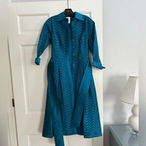 Teri Jon Teal Lace Dress
